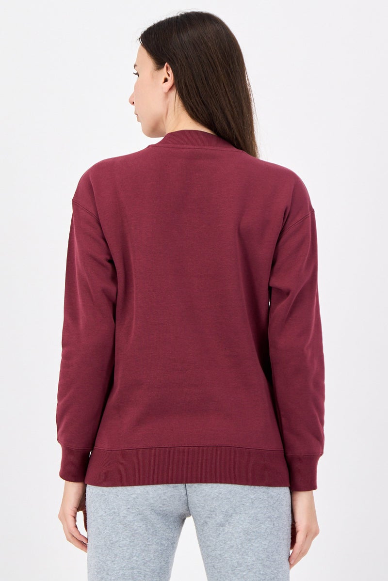 PUMA Women Sportswear Fit Long Sleeve Outdoor Sweatshirt, Maroon - Image 4